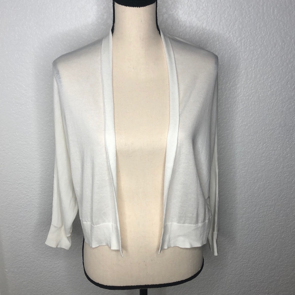 White Open Cardigan